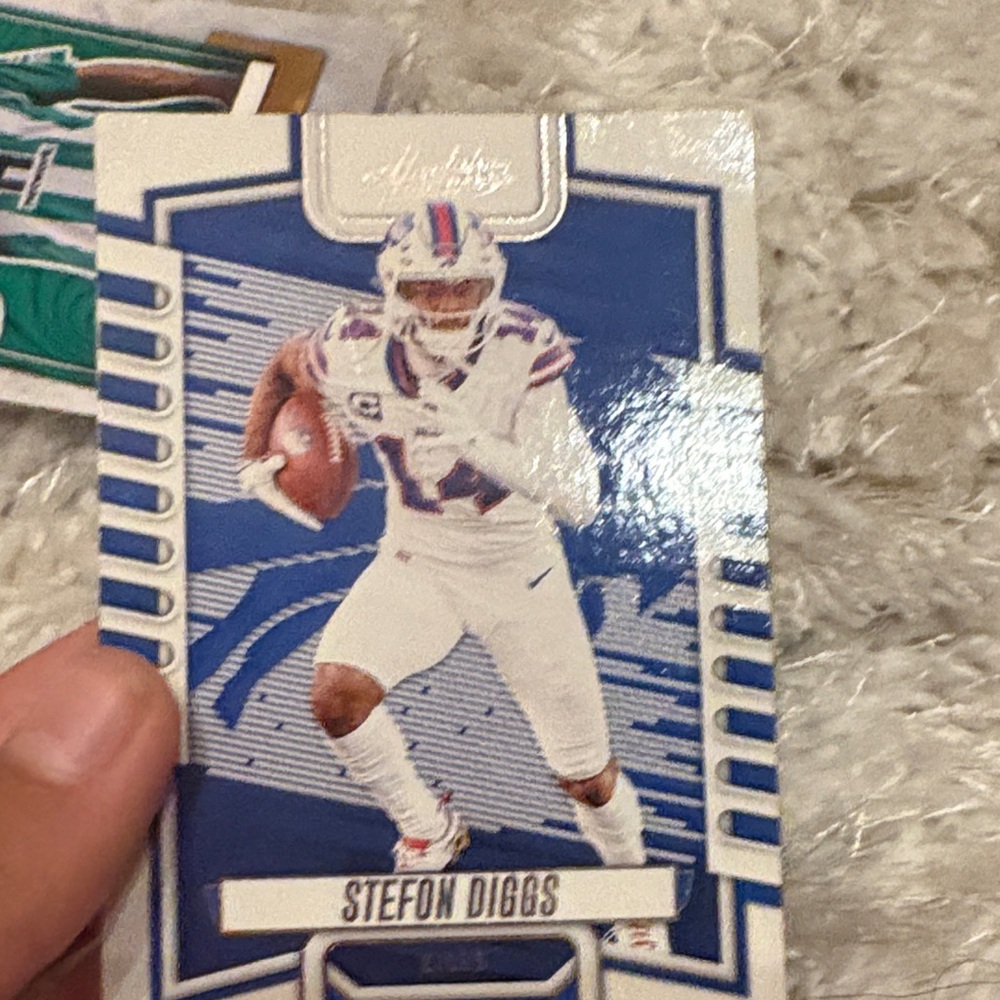 Blue and White Football Trading Card